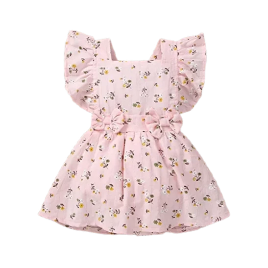 Newborn Infant Baby Girl Summer Clothes Floral Romper Dress Bowknot Ruffle Sleeve Tutu Dresses Outfits