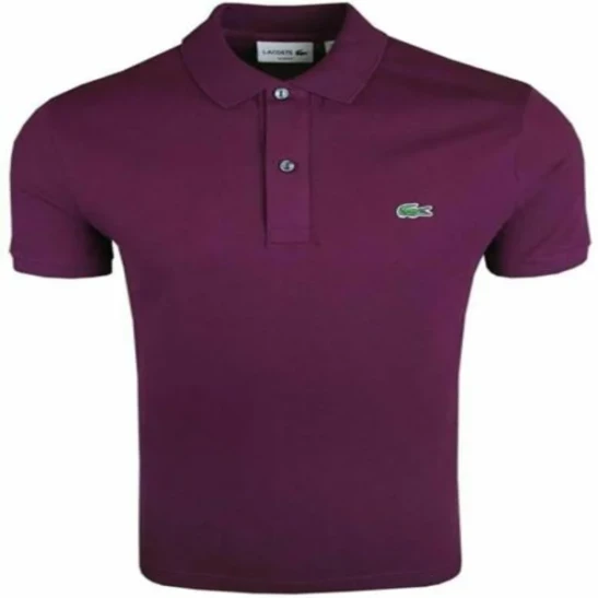 Lacoste Slim Fit Short Sleeve Logo Branded Polo Shirt In Purple