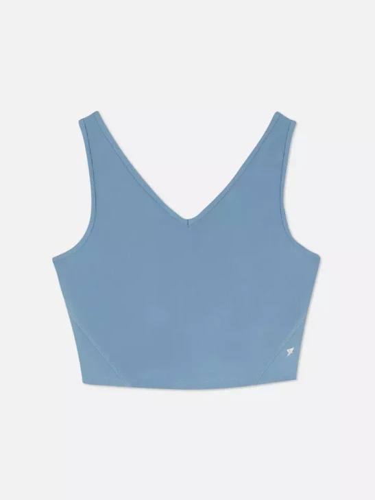 Performance Ribbed V-Neck Crop Top