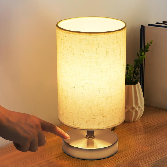 DAMORON Touch Bedside Lamp, LED Modern Nightstand Lamp,Table Lamps for Bedroom, Table Lamp for Bedroom and Living Room LED Bulb Included