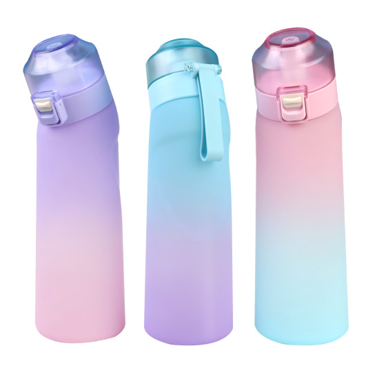650ML Water Bottle with 1 Fruit Fragrance Bottle Flavored Taste Pods - Purple Lid