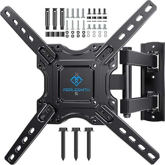 PERLESMITH TV Wall Bracket for 26-60 inch Plasma & Curved TV up to 35kg Max VESA 400x400mm