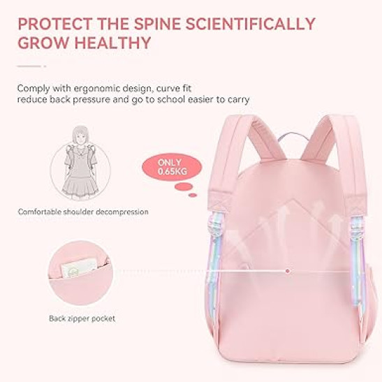 ZLLOO Rainbow Preschool Backpack Waterproof School Backpack Little Kid Book Bag for Teens Girls Gift