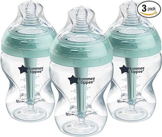 Advanced Anti-Colic Baby Bottle with Slow Flow Breast-Like Teat, 260 ml, 0m+, Self-Sterilizing, Pack of 3