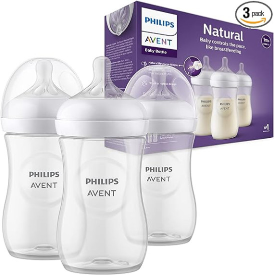 Baby Bottle - 3 x 260ml Baby Milk Bottle for Newborns and Up, BPA Free, 1+ Months