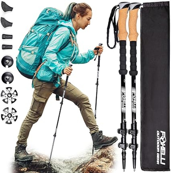 Lightweight Collapsible Carbon Fiber Trekking Poles for Hiking British Marketplace