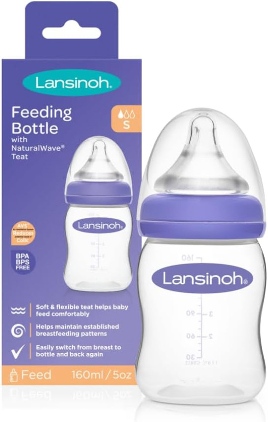 Baby Bottle with Natural Wave Teat (160 ml), Anti-colic, Plastic 100% BPA & BPS free