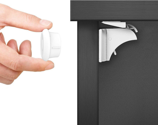 Child Safety Magnetic Cupboard Locks (10 Locks + 2 Keys) Baby Safety Locks for Cabinets and Drawers