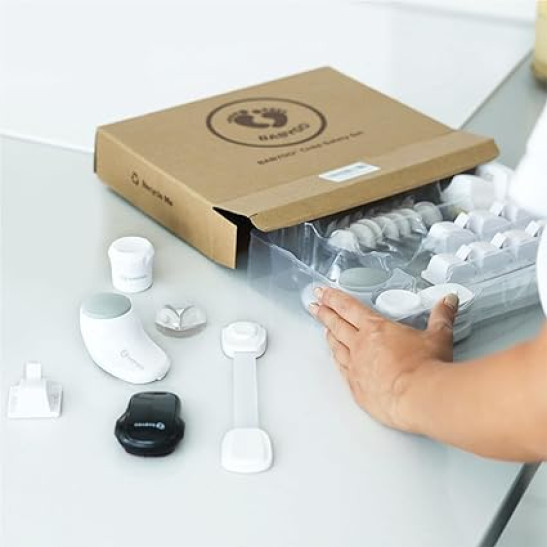Premium Children Proofing Set for Home & Kitchen | Magnetic Child Safety Cupboard Locks | Straps for Fridge Freezer Bin | Oven Guard | Corner Protectors | Door Stoppers