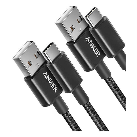 Anker USB C Charger Cable, 2-Pack 3 ft (0.9 m) USB to USB C Cable, USB A to USB C Braided Phone Charger Cable for iPhone 15 (Standard Charging), Samsung S22/S21, Huawei, Pixel, iPad, Switch,