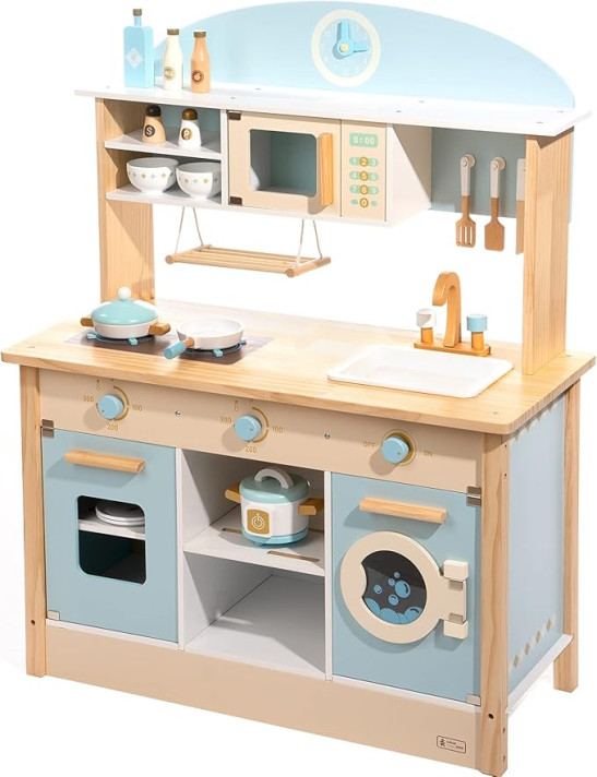 Kids Play Kitchen Wooden Toys Age 2 3 4 5