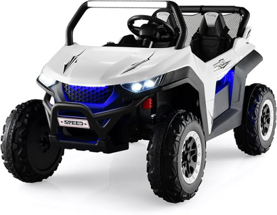 COSTWAY 12V Kids Electric Ride On UTV, 2-Seater Battery Powered Truck