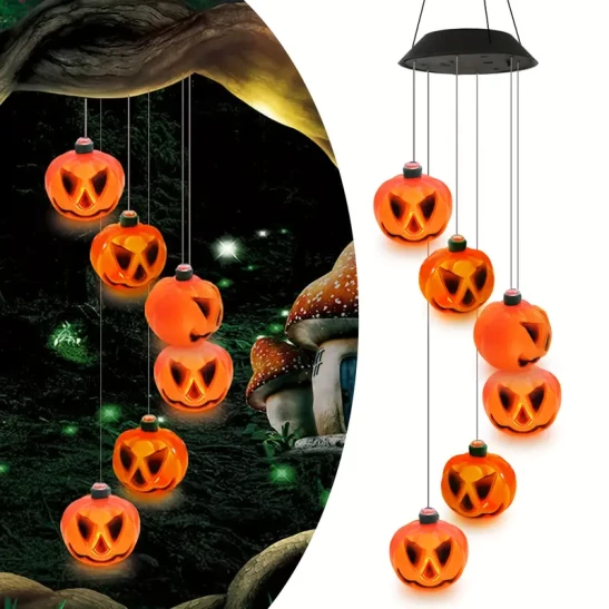 Color Changing Outdoor Halloween Decorations With 6 Pumpkin Lights, Waterproof Thanksgiving Fall Decor For Tree Door Window Party Yard Decoration
