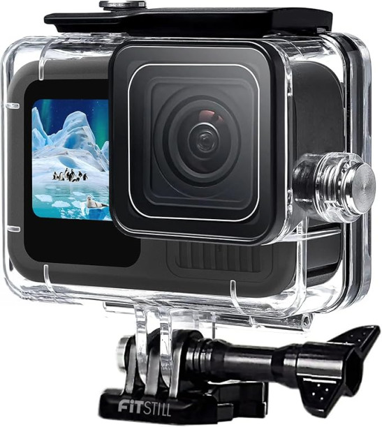 FitStill 60M/196FT Waterproof Case for Go Pro Hero 13/ Hero 12/ Hero 11/ Hero 10/ Hero 9 Black