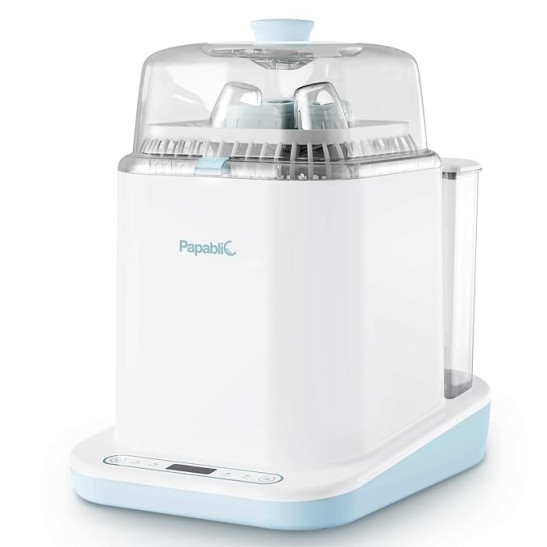 Papablic Baby Bottle Washer Sterilizer and Dryer, 4-in-1 Bottle Washer Sanitizer for Bottles, Pump Parts, & Baby Essentials - Quick & Clean with 60 Detergent Tablets