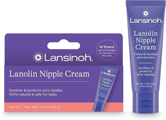 Lansinoh Lanolin Nipple Cream Safe for Breastfeeding Baby, 100% Natural Nipple Butter for Mom, Breastfeeding Essentials-1.41 Ounces