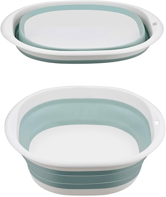 Portable Wash Basin Silicone Plastic Basket Multipurpose Outdoor Travel Basin Camping Sink