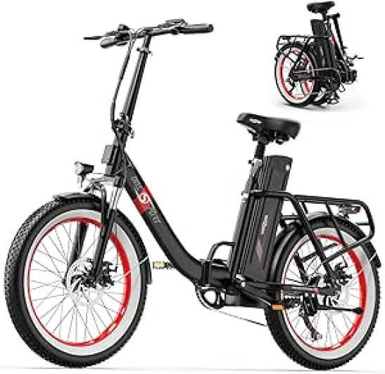 OneSport OT16-2 Electric Bike, 20 inch Folding EBike, Commuter City E-Bicycle with LCD Display
