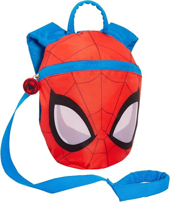 SPIDER-MAN Backpack With Reins Kids Toddlers Detachable Safety Harness Nursery Spidey Day Bag Mini Rucksack