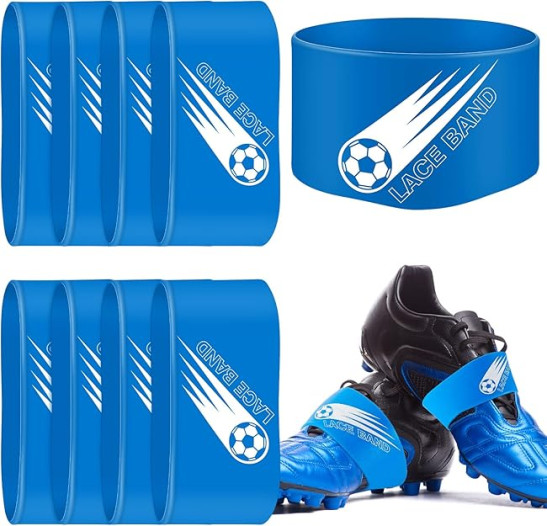 Jecery 20 Pieces Youth Lace Band Soccer Cleat Lace Protector Soccer Lace Bands
