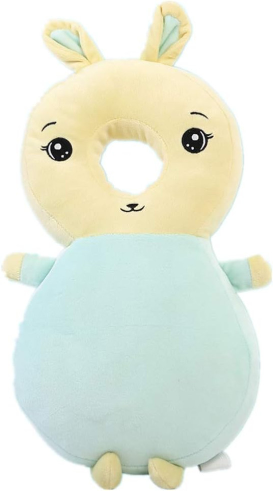 Strolex Children's Head Pillow Baby Toddler Anti-Fall Headgear Infant Learning Walking Safety Collision Head Protection pad Birthday Gift Small cockerel Section 35cm-Send Fixed Cross Belt (Rabbit)