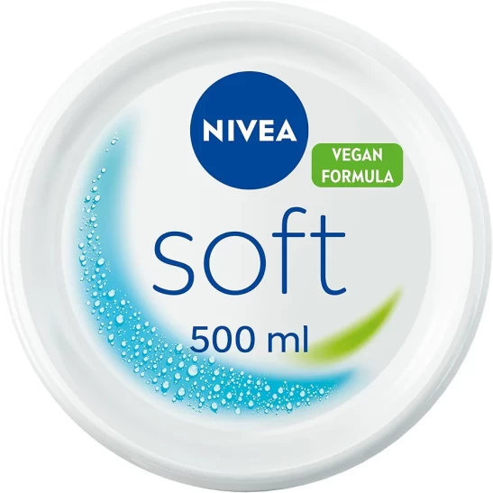NIVEA Soft Moisturising Cream (500ml), A Moisturising Cream for Face, Body and Hands with Vitamin E and Jojoba Oil,