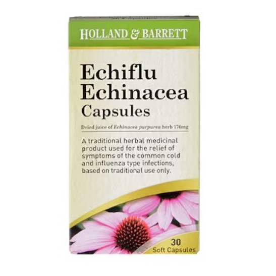 Holland & Barrett Echiflu Echinacea 30 Capsules