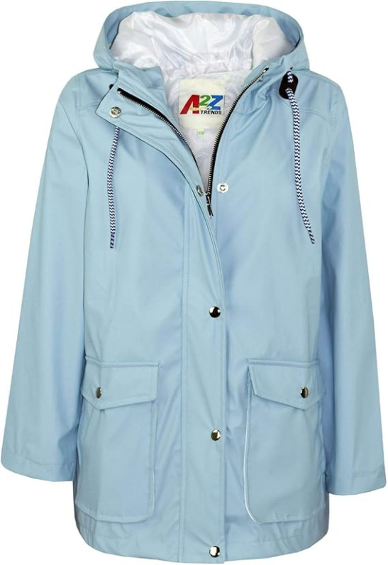 A2Z 4 Kids PU Raincoat Jacket Windbreaker Waterproof Parka Hooded Coat For Girls & Boys Age 5-13 Years