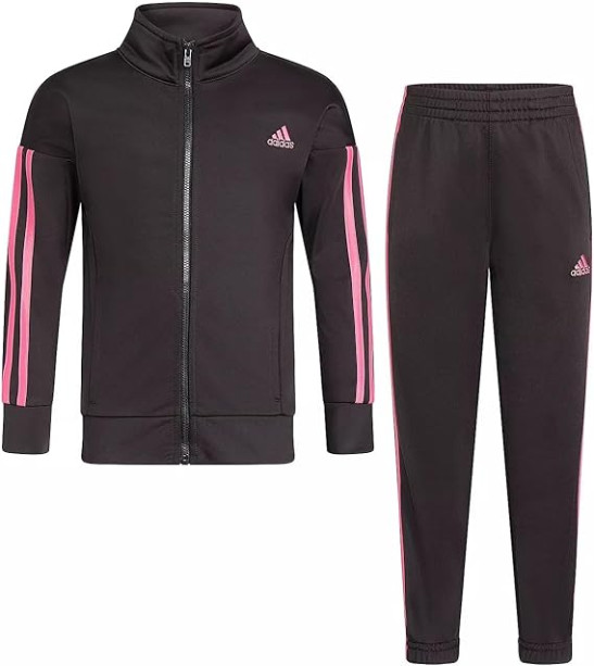 adidas Girls' Zip Front Tracksuit Set Jacket and Jogging Bottoms