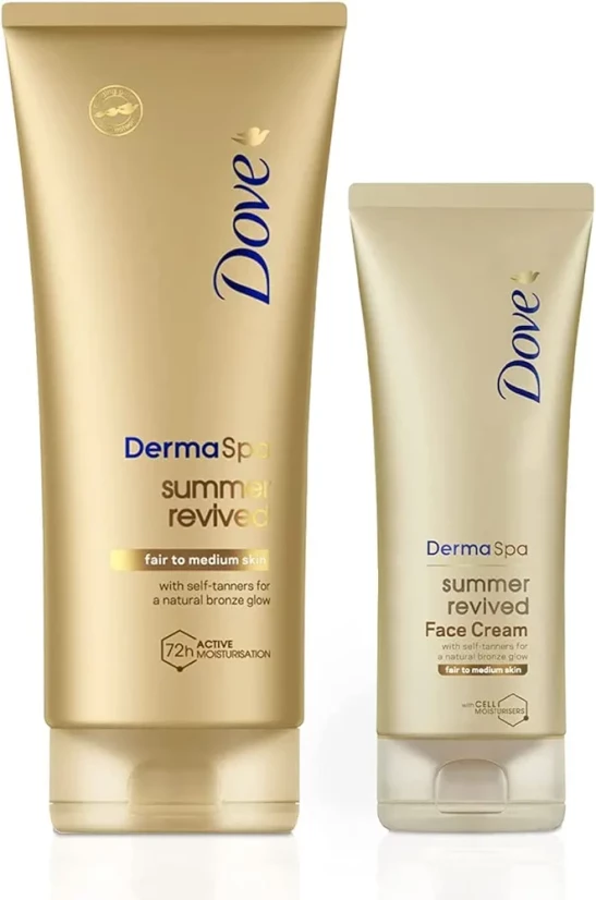 Derma Spa Body Lotion, 200ml with Face Cream Summer Revived Fair to Medium, 75ml, 2 Piece Set