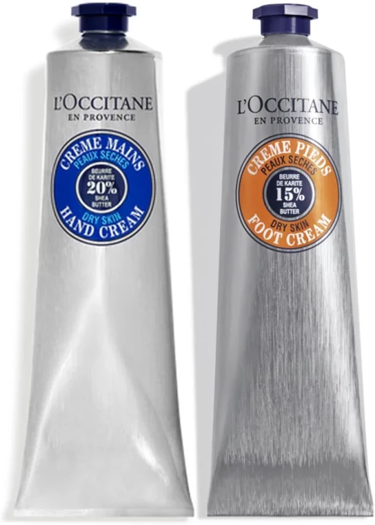 L'OCCITANE Shea Butter Hand & Foot Care Duo | Hydrates Dry Skin | Vegan & 98% Readily Biodegradable | Luxury & Clean Beauty Hand & Foot Care for All Skin Types