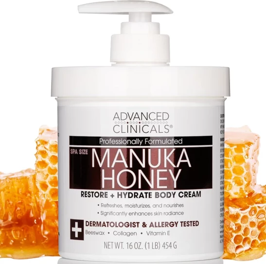 Advanced Clinicals Manuka Honey Cream Face Moisturizer & Body Butter Lotion For Dry Skin