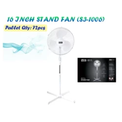 16 Inch Stand Fan (White) S3-1004
