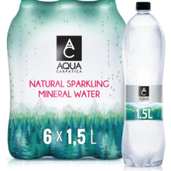AQUA Carpatica 1.5L x 6 - Pure Natural Sparkling Mineral Water for Optimal Hydration