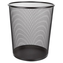 Black Stainless Steel Mesh Office Bin 1Pk - Waste Paper Bin for Bedroom-Lounge-Under Desk, Durable & Lightweight Basket for Home & Office – Small Waste Paper Bins for Efficient Organization