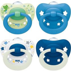 NUK Signature Day & Night Baby Dummy  18-36 months , 4 Count